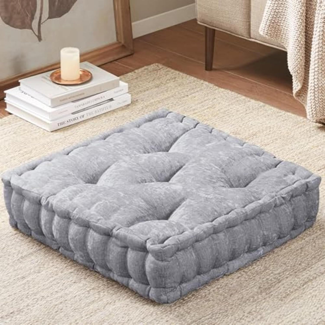 ZenComfort - Luxe Chenille Meditasjonspute for Gulvet Luvikno