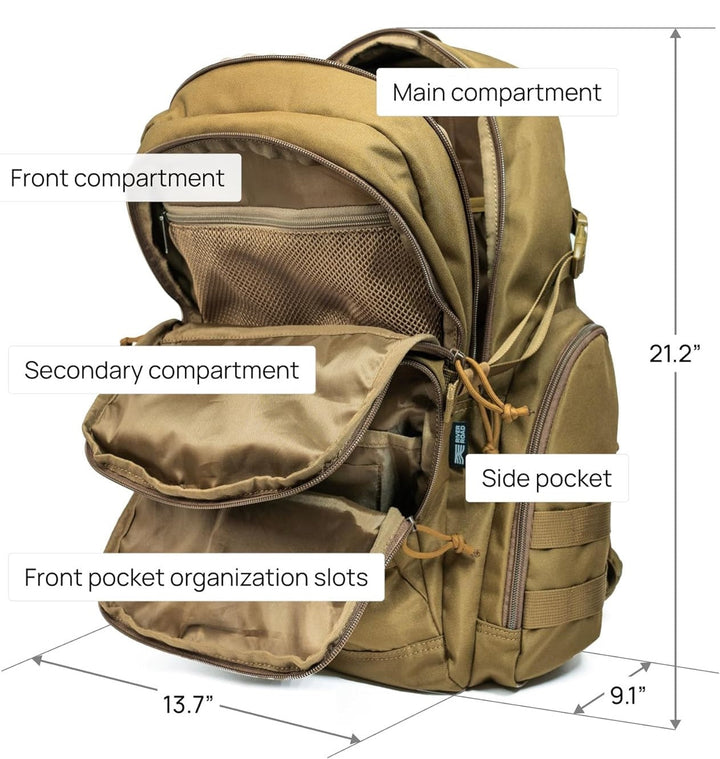 Luvikno | Taktisk Ryggsekk 25L - Vanntett - MOLLE System