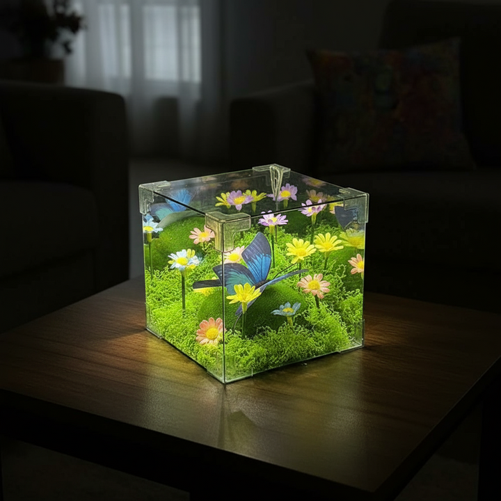 LED Sommerfugl Hage Kuben Nattlys Dekor | Luvikno
