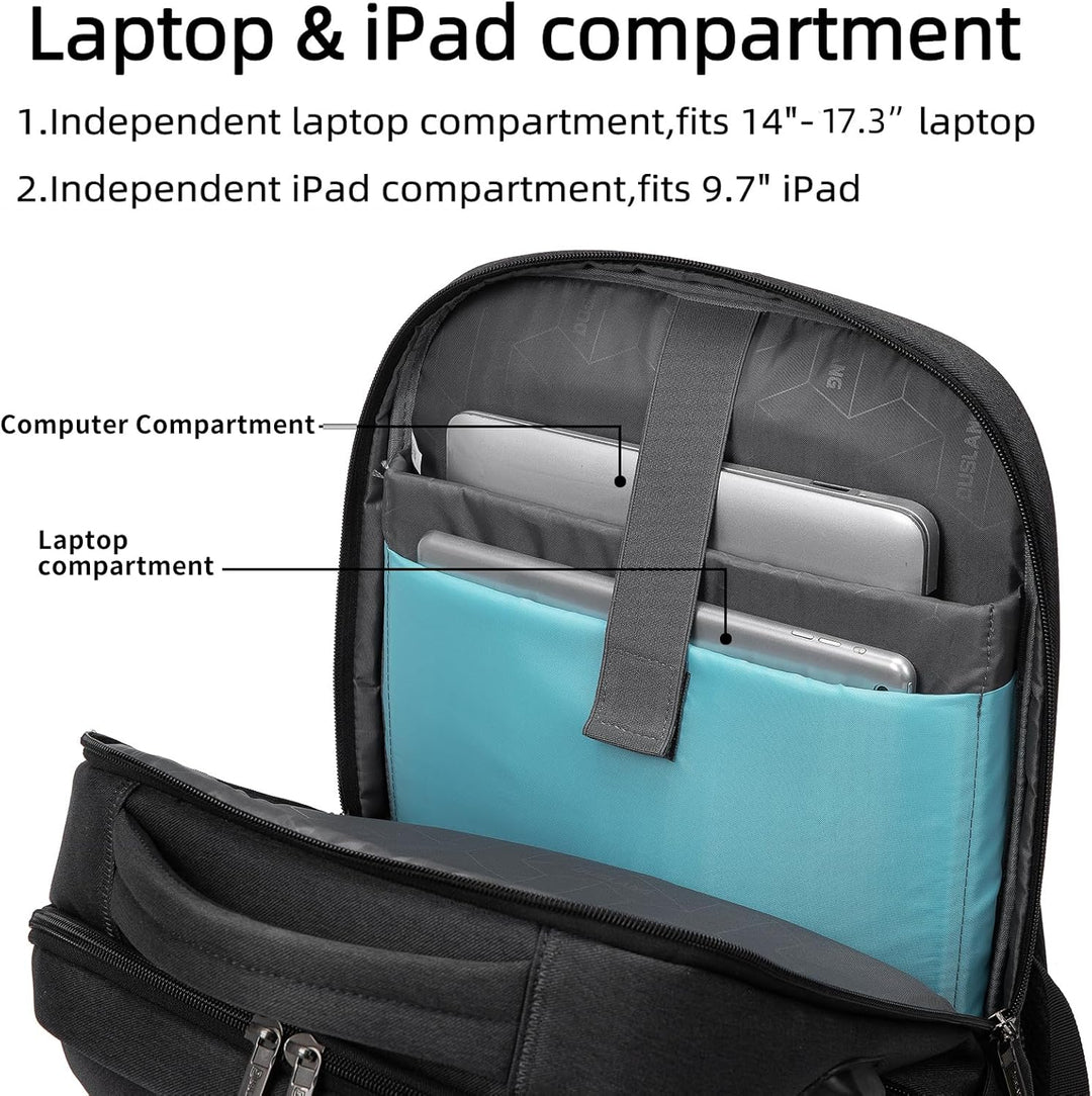 Vanntett reise laptop ryggsekk med USB-port og organisert lagring | Luvikno