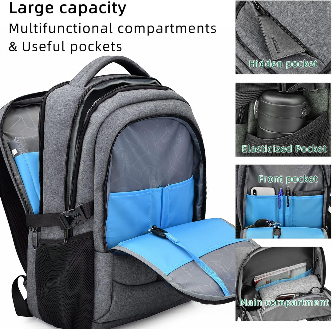 Vanntett reise laptop ryggsekk med USB-port og organisert lagring | Luvikno