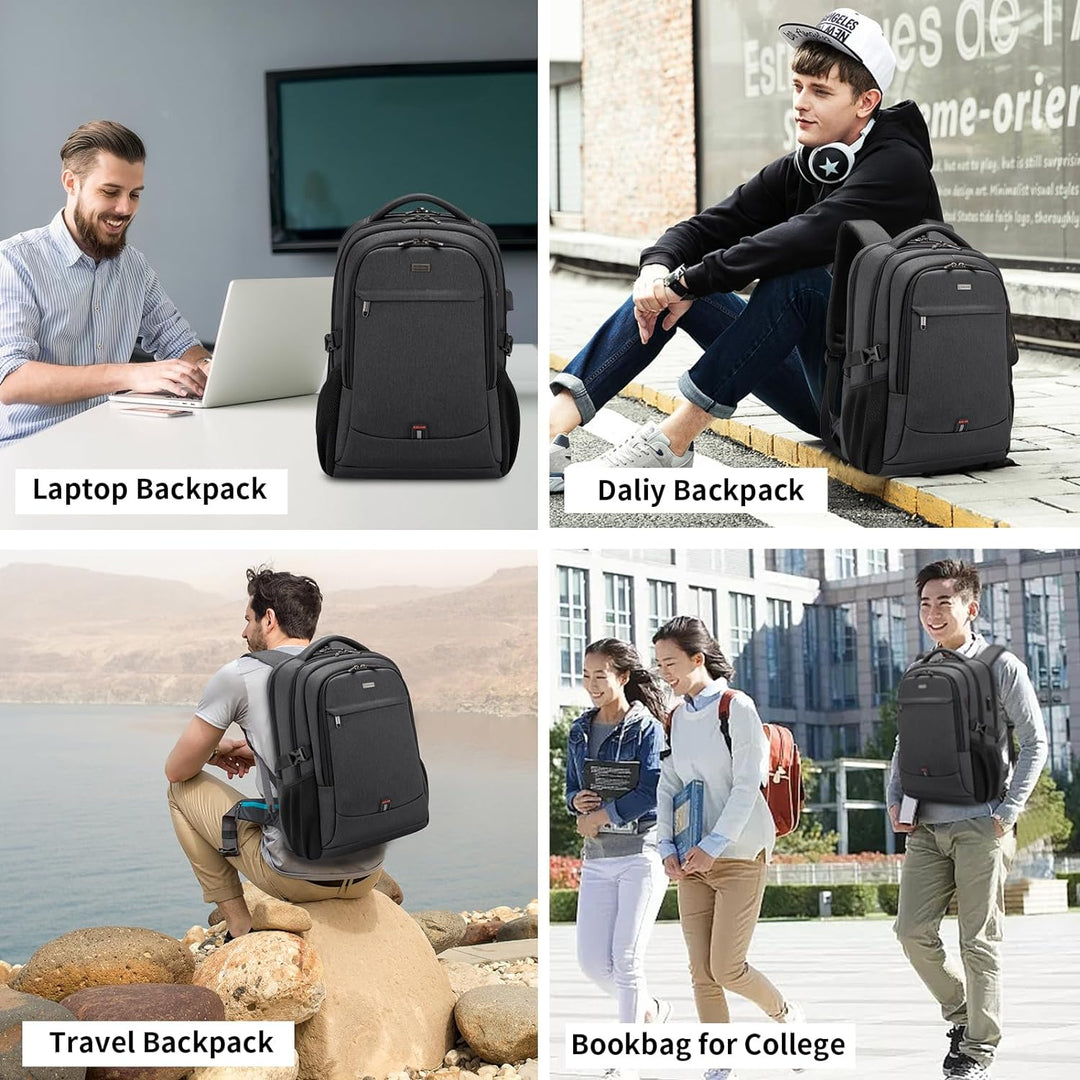 Vanntett reise laptop ryggsekk med USB-port og organisert lagring | Luvikno