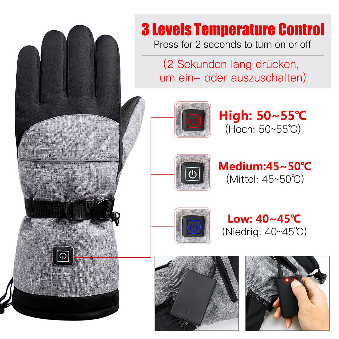 Justerbare Temp 40-55 °C Varmede Hansker | Luvikno