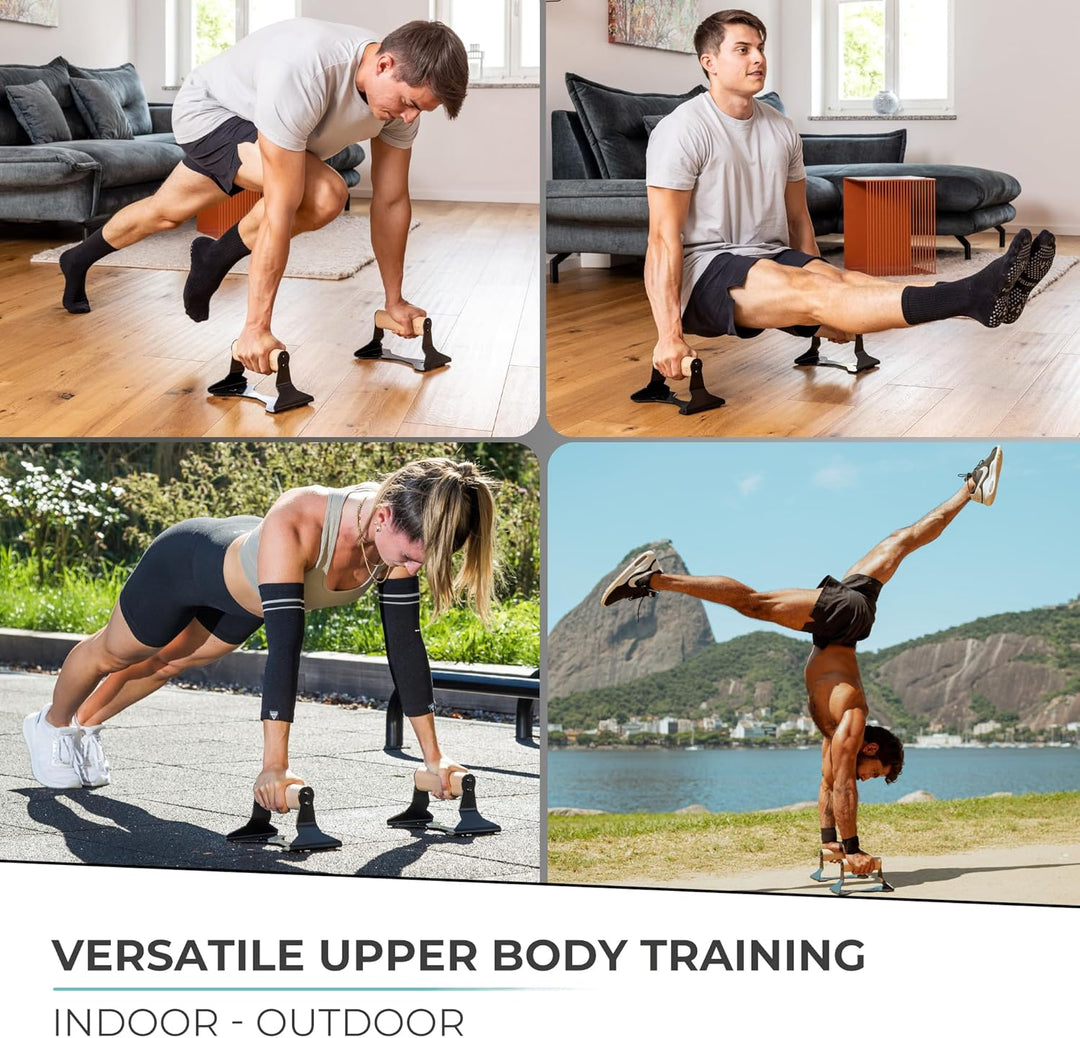 PowerGrip - Tre Push-Up Parallettes med Antiskli Luvikno