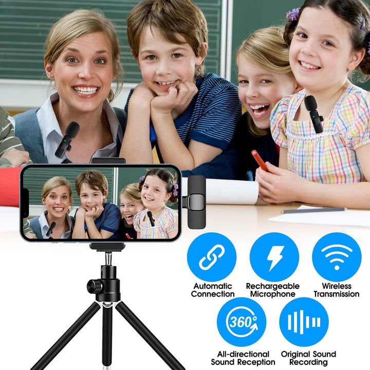 Luvikno | 2-Pack Trådløs Mikrofon for iPhone iPad