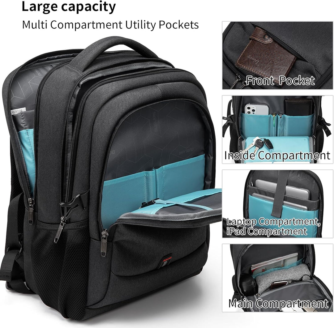 Vanntett reise laptop ryggsekk med USB-port og organisert lagring | Luvikno