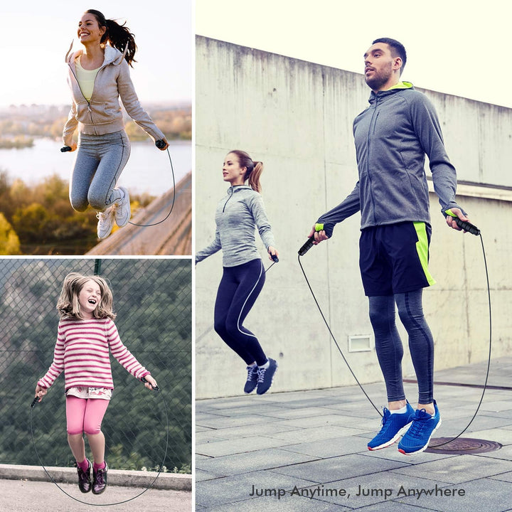 FlexiJump - Justerbar Tangle-Free Hoppetau for Fitness Luvikno