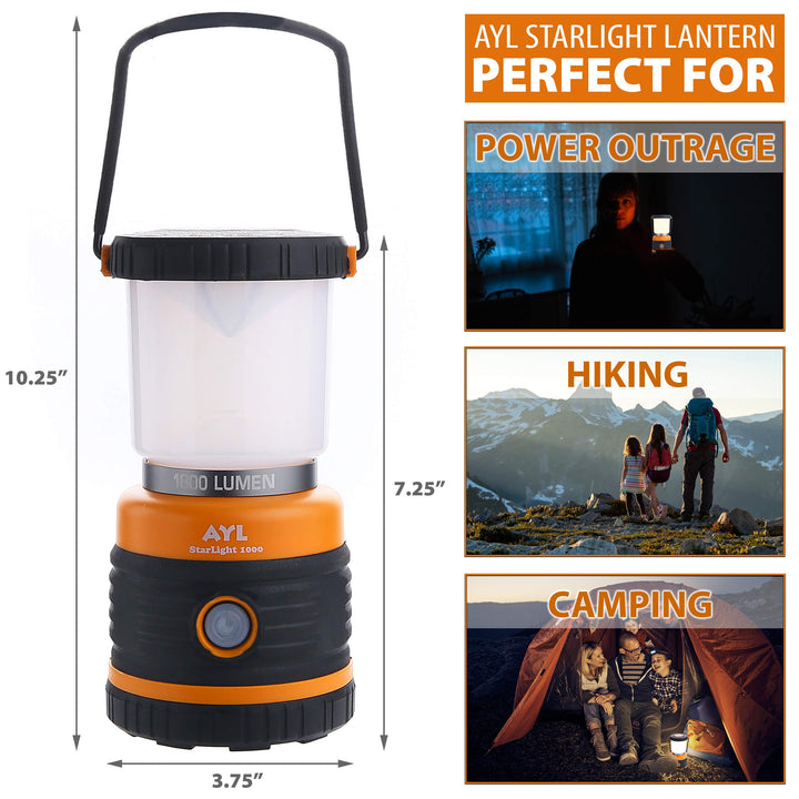 Luvikno | Ayl LED Campinglampe 1800Lm, Oppladbar, 4 Lysmoduser, Vanntett, 4400Mah Power Bank -