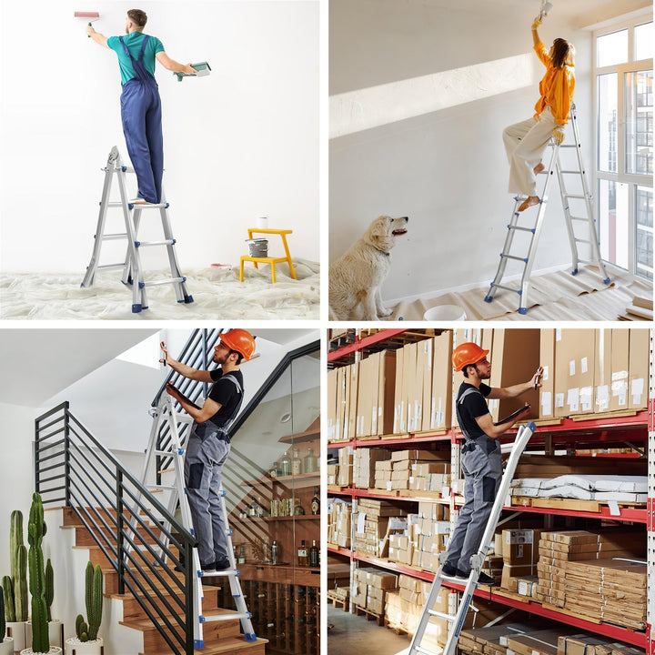 Teleskopstige Multifunksjonsstige 3 i 1 Aluminiumsstige | Luvikno