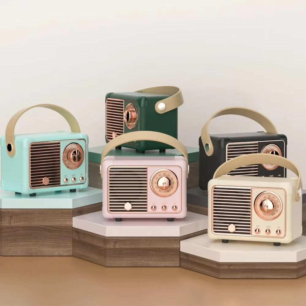 Vintage-style trådløs Bluetooth-høyttaler med subwoofer Luvikno