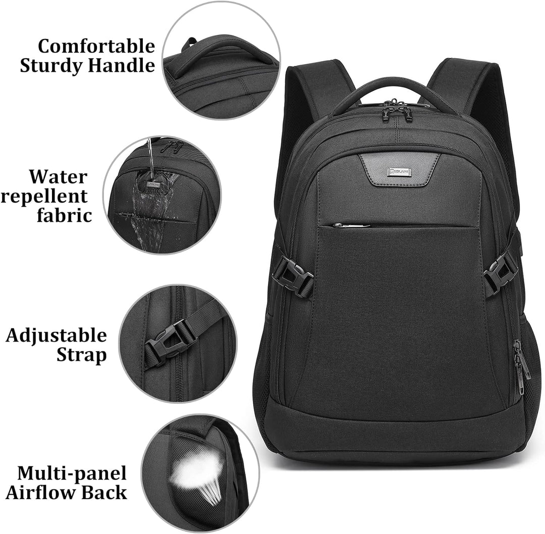Vanntett reise laptop ryggsekk med USB-port og organisert lagring | Luvikno