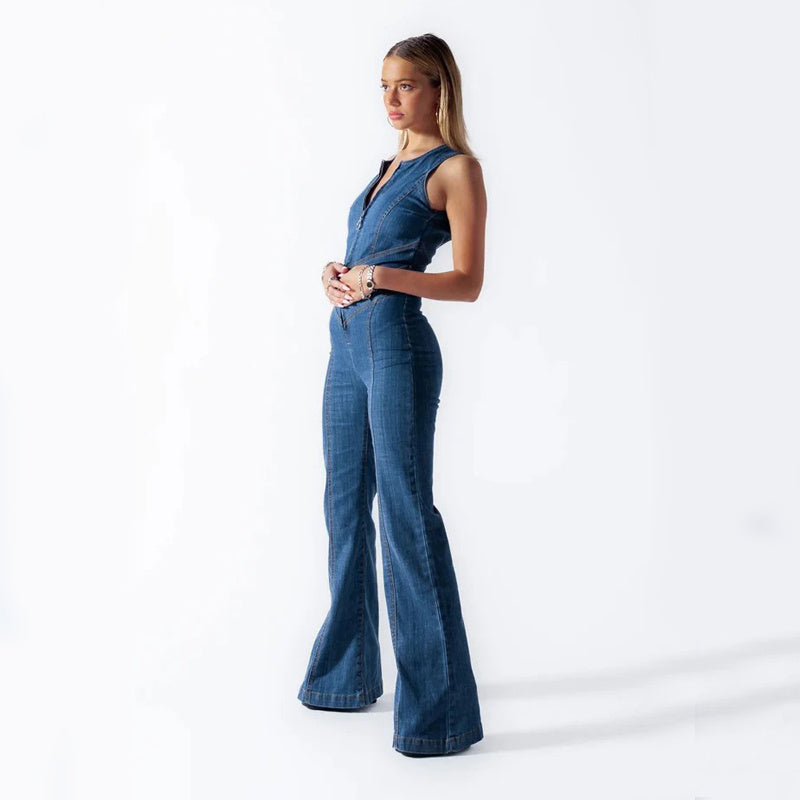 Luvik | Denim-yksihaalarit vetoketju-yksityiskohdalla naisille