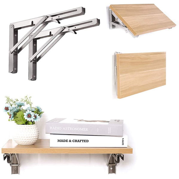 Sammenleggbar brakett | 2 sett tykk rustfritt stål sammenleggbar bordbrakett | Luvikno
