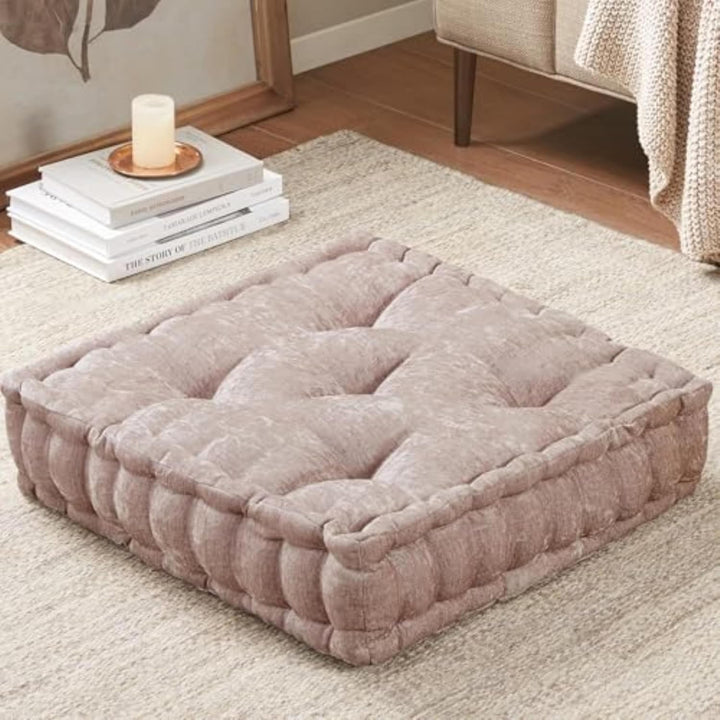 ZenComfort - Luxe Chenille Meditasjonspute for Gulvet Luvikno