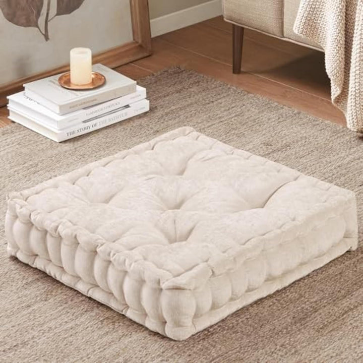 ZenComfort - Luxe Chenille Meditasjonspute for Gulvet Luvikno