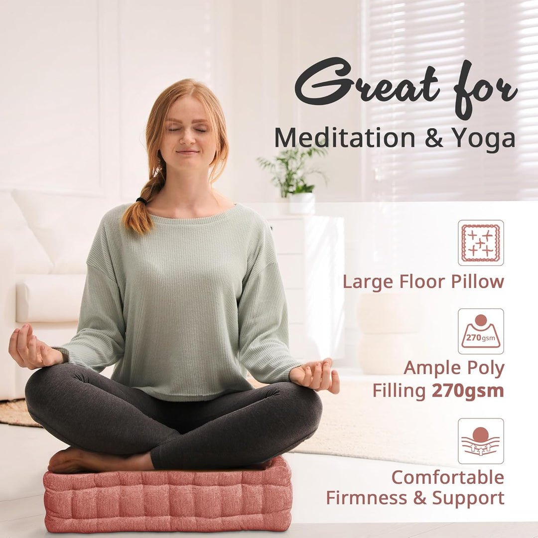 ZenComfort - Luxe Chenille Meditasjonspute for Gulvet Luvikno