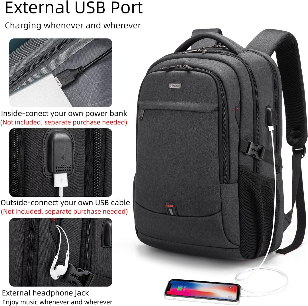 Vanntett reise laptop ryggsekk med USB-port og organisert lagring | Luvikno