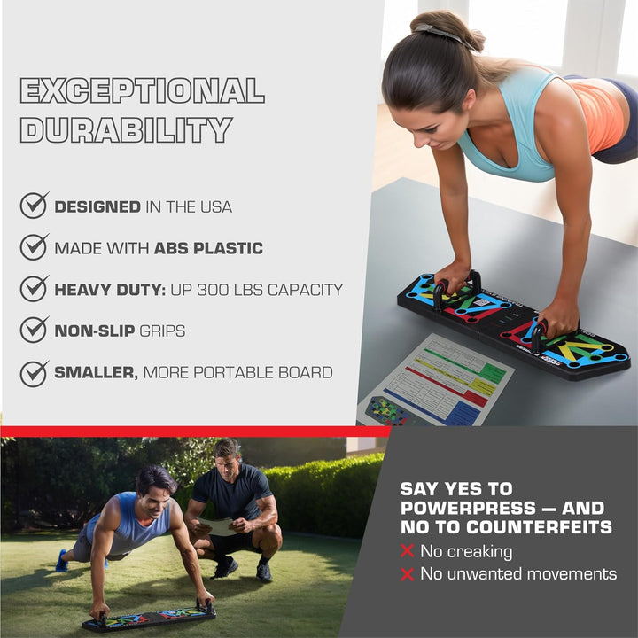 FlexiFit - Sammenleggbart Push-Up Treningsbord med Fargekoding Luvikno