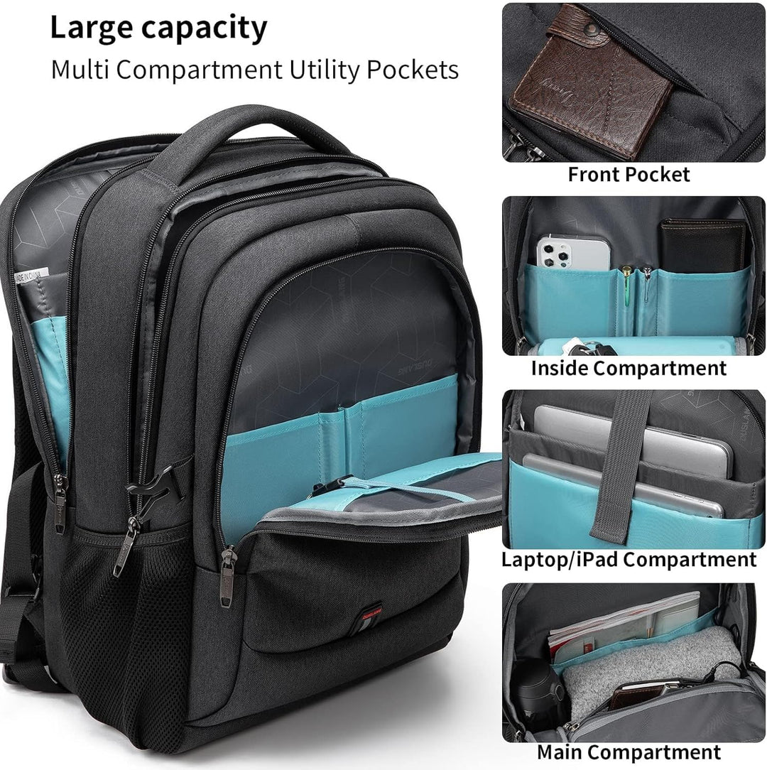 Vanntett reise laptop ryggsekk med USB-port og organisert lagring | Luvikno