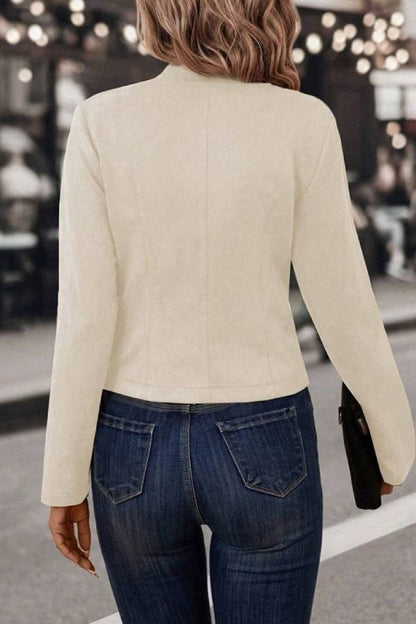 Luvik | Kauluksellinen Avoin Etu Nappi Koriste Takki