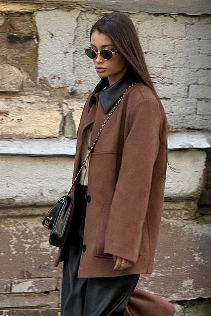 Luvik | Suede Kragekontrastjakke