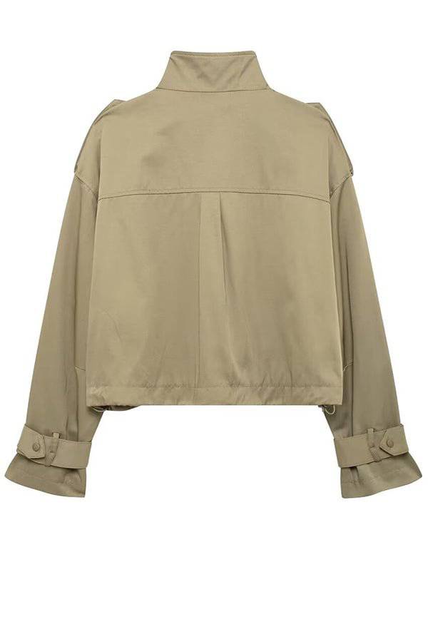 Luvik | Charm Strap Details Tasku Cargo Tyyli Vetoketju Rento Takki