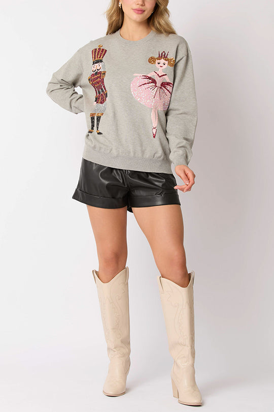 Luvik | JuleSoldat Glitrende Mote Løs Sweatshirt