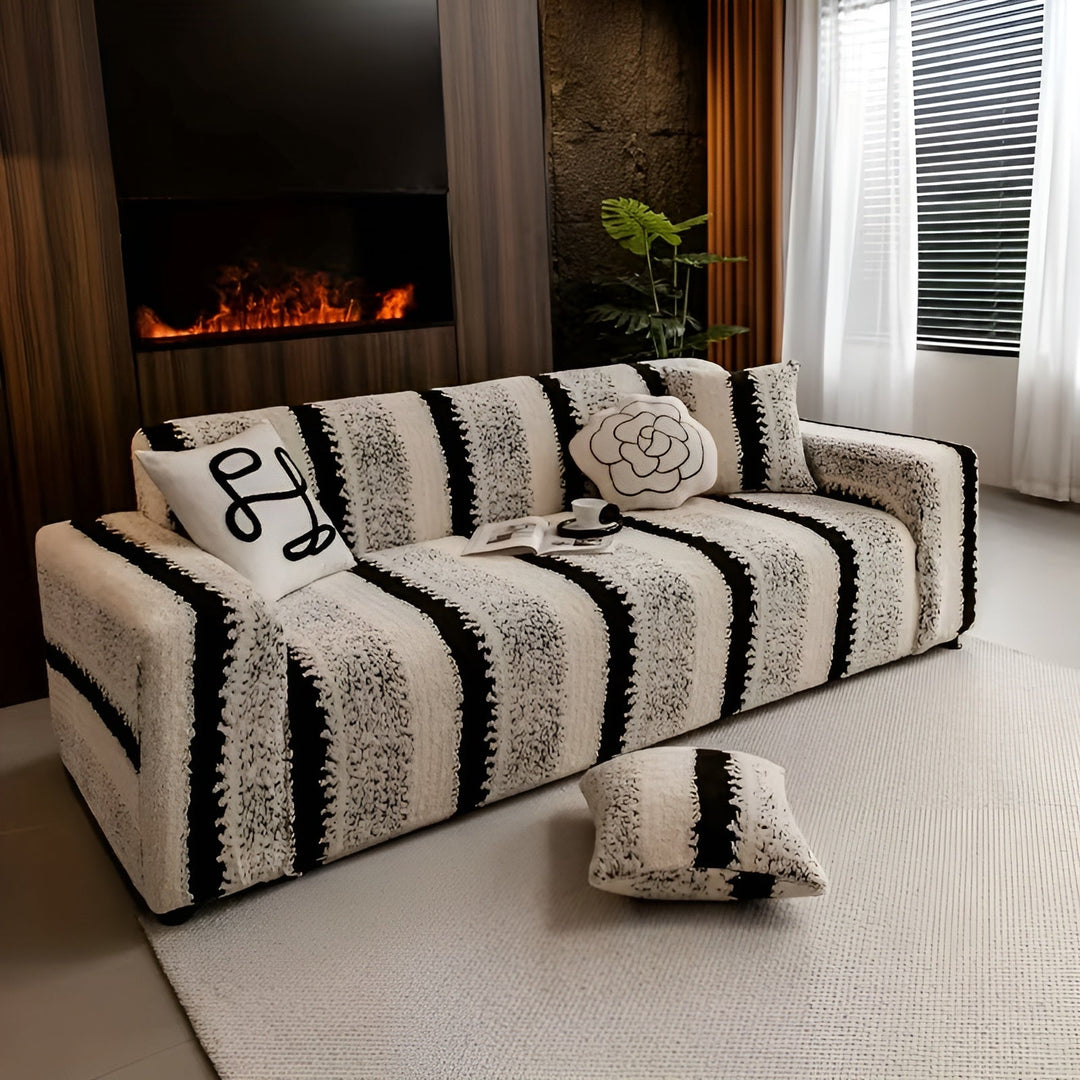 Plush sofa cover (2 pieces) – Myk, varm og dekorativ | Beskytter sofaen din på en stilfull måte | Luvikno