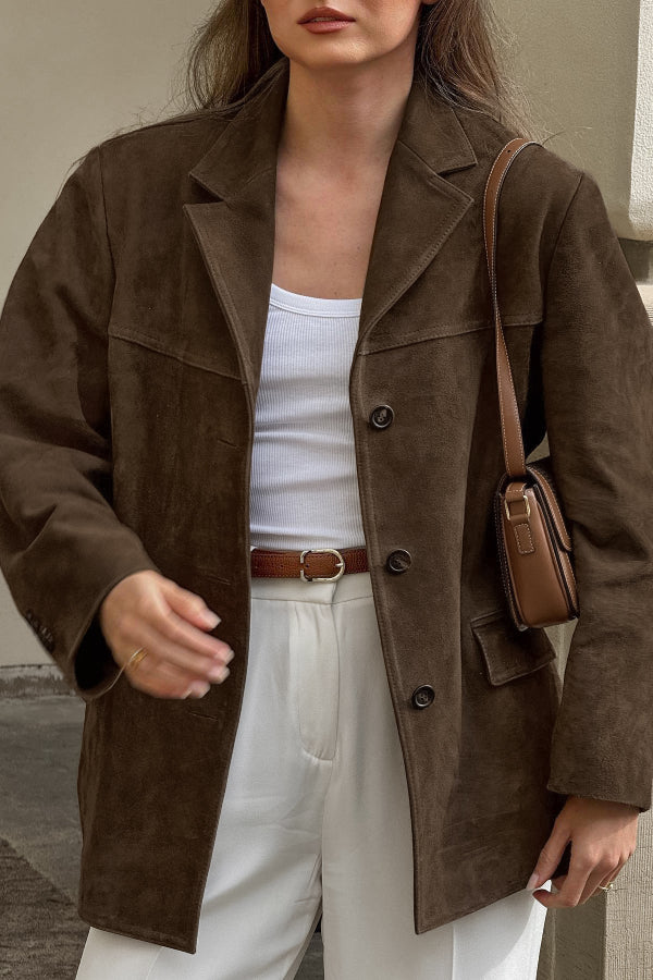 Luvik | Vintage Ilman Kaulusta Keinonahkatakki