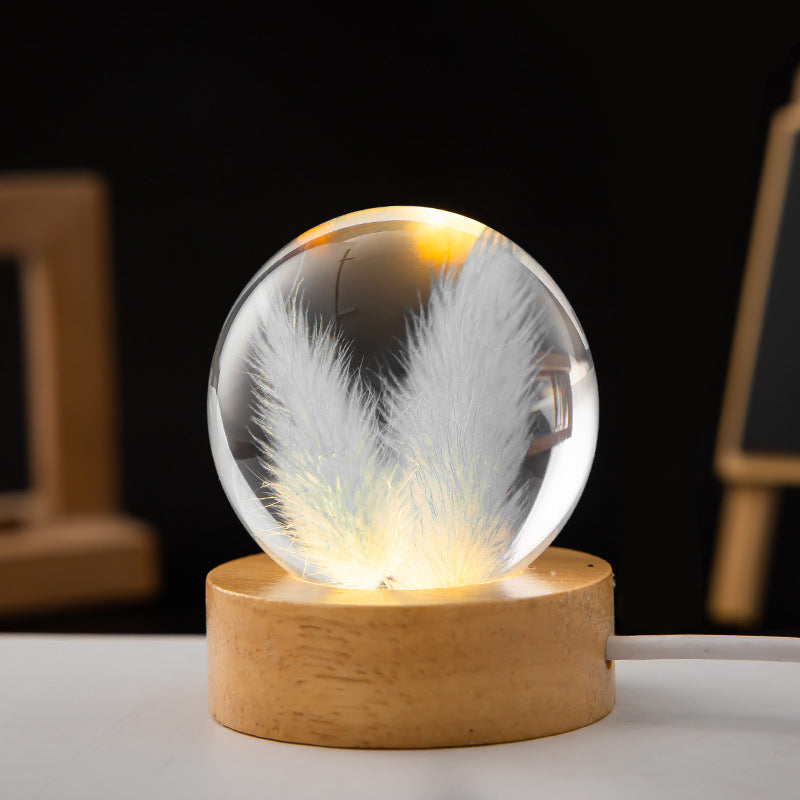 Krystallkule LED natteslys | Luvikno