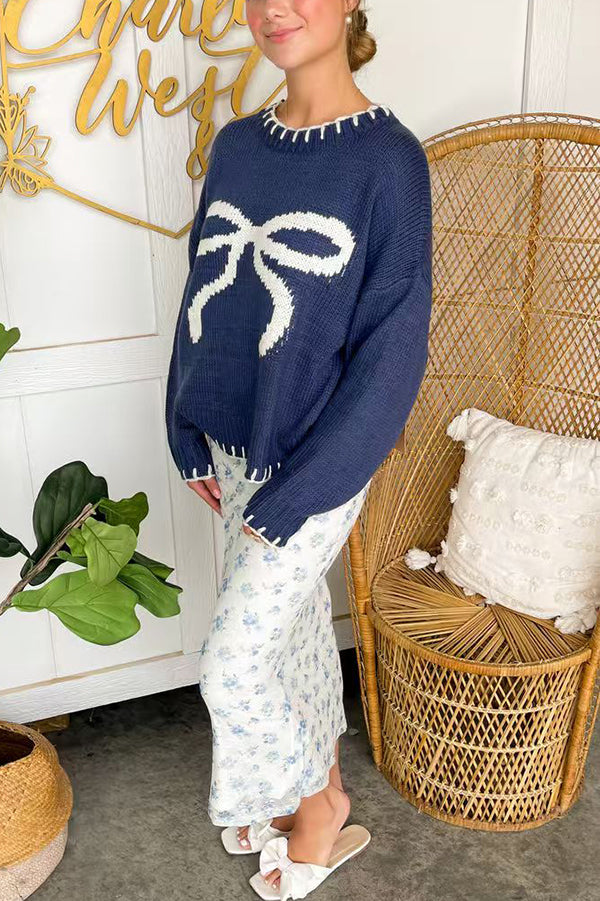 Luvik | Joulusilta Kontrastiväri Sisältää Reuna Pitkähiha Pullover