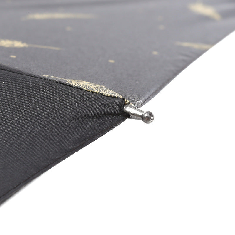 Damen Automatic Falt-Regenschirm mit elegantem Federdesign Luvikno