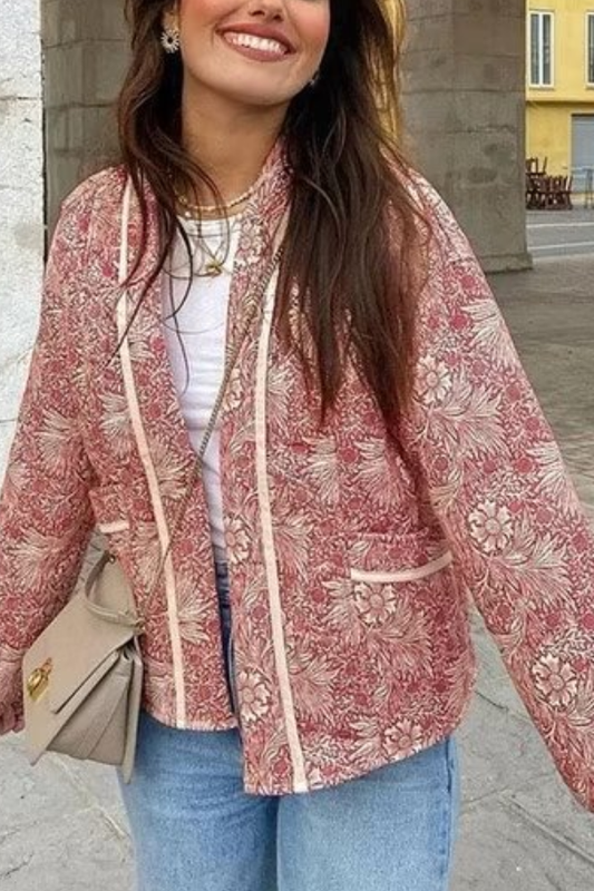 Luvik | Print Rento V-aukkoinen Cardigan Puuvillatakki