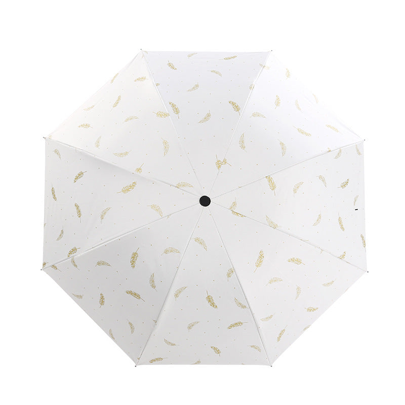 Damen Automatic Falt-Regenschirm mit elegantem Federdesign Luvikno