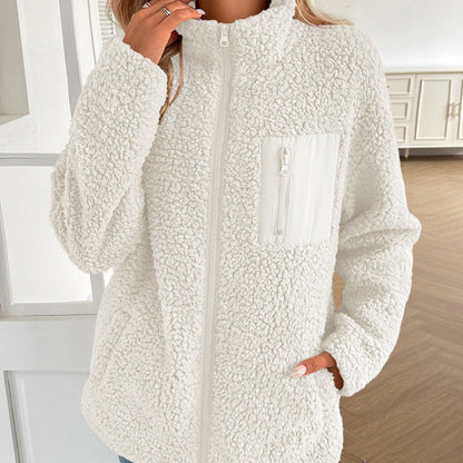 Luvik | Rento Talvi Vetoketjullinen Fuzzy Takki Naisille