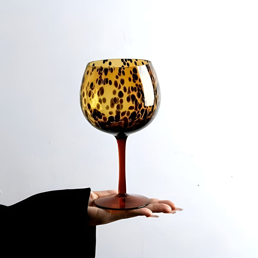 Leopardmønstret vinglass – Vintage design i sett med 2 | Perfekt for spesielle anledninger | Luvikno