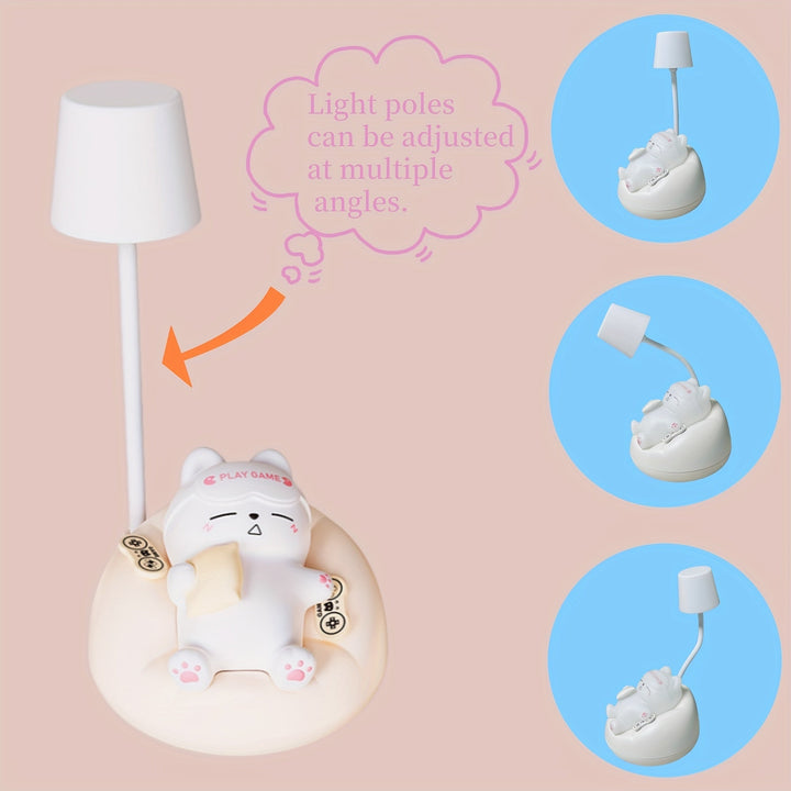 LumiKat Lampe - Søt LED Katt Nattlampe Luvikno