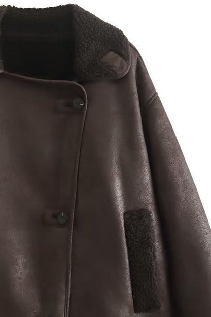 Luvik | Lampaannahkavuorattu löysä takki