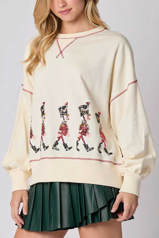 Luvik | Joulusotilas Palmikot Pitkähiha Vapaa-ajan Sweatshirt