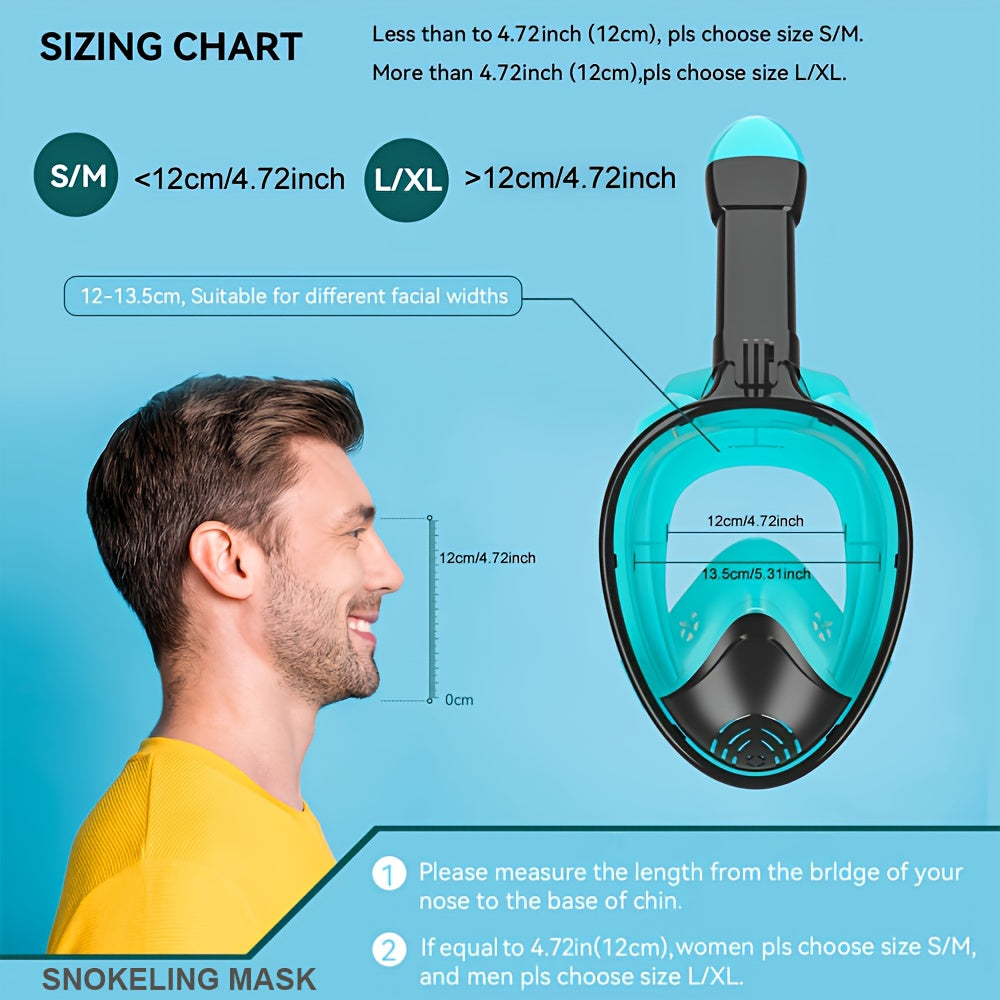 Full-face snorkelmaske med 180° synlighet | Luvikno