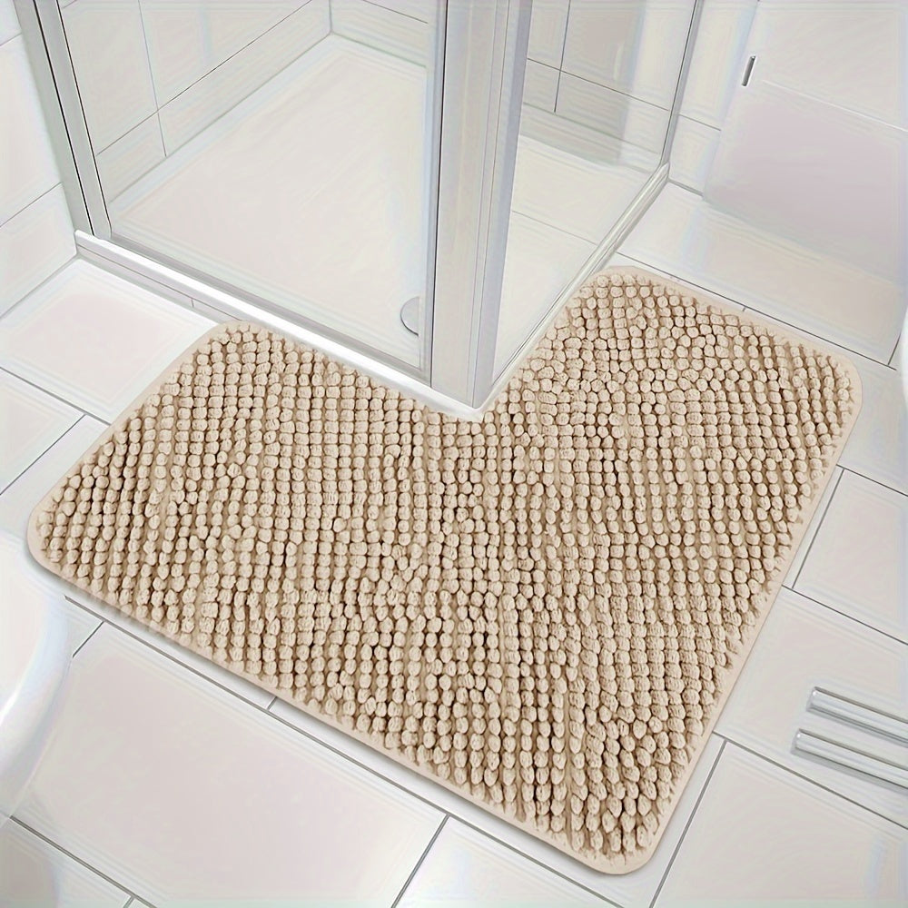 Luvikno | HoekZacht L-formet Dusjmatte – Plysj Antiskli Bade Matte med Høy Absorpsjon