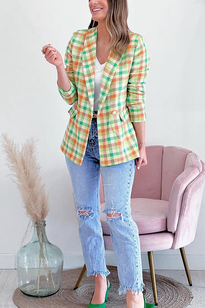 Luvik | Painetut olkalaukut kaksinkertainen nappi rento takki