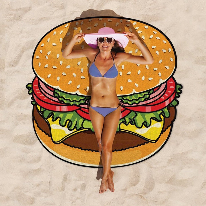 Dame stor strandligger med Hamburger-design Luvikno