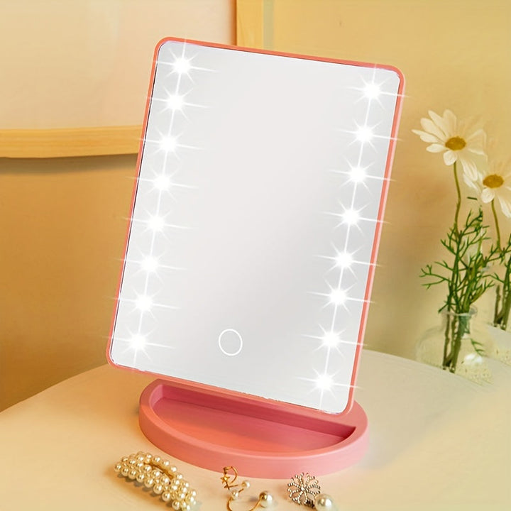 GlowMirror – Bærbar sminkespeil med LED-belysning Luvikno