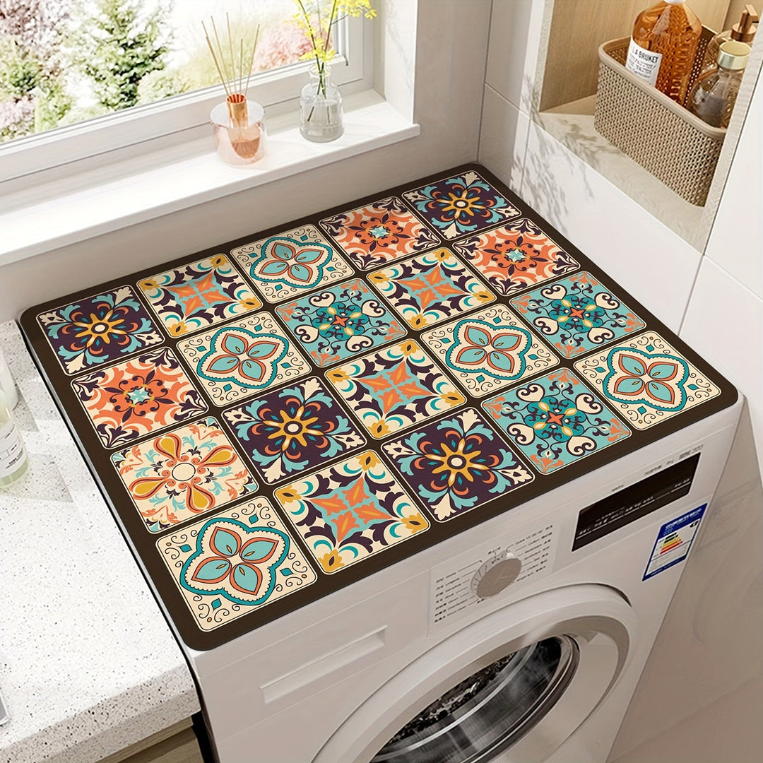 Vaskemaskin Deksel Matte Retro Mosaikk | Luvikno