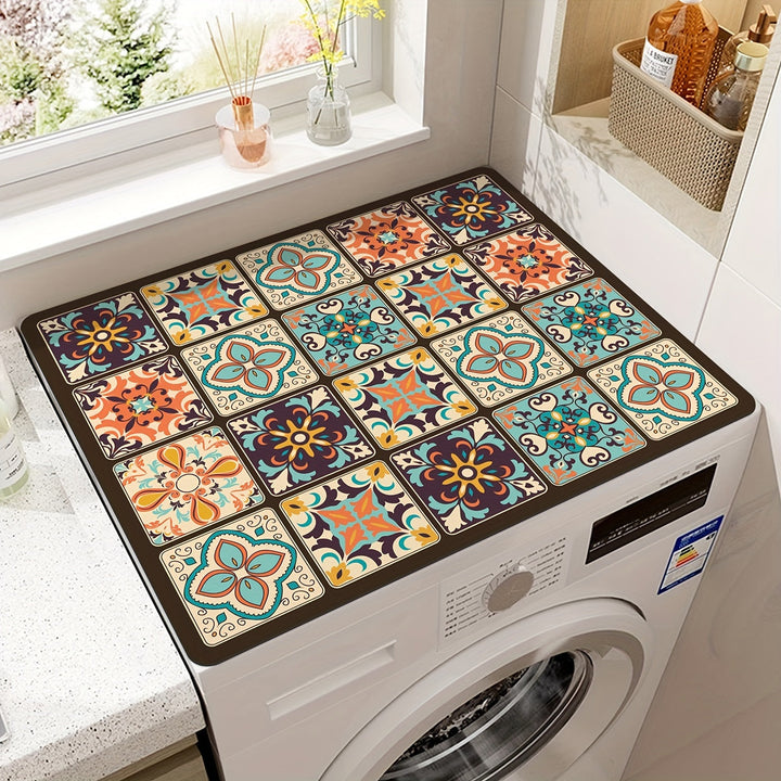 Vaskemaskin Deksel Matte Retro Mosaikk | Luvikno