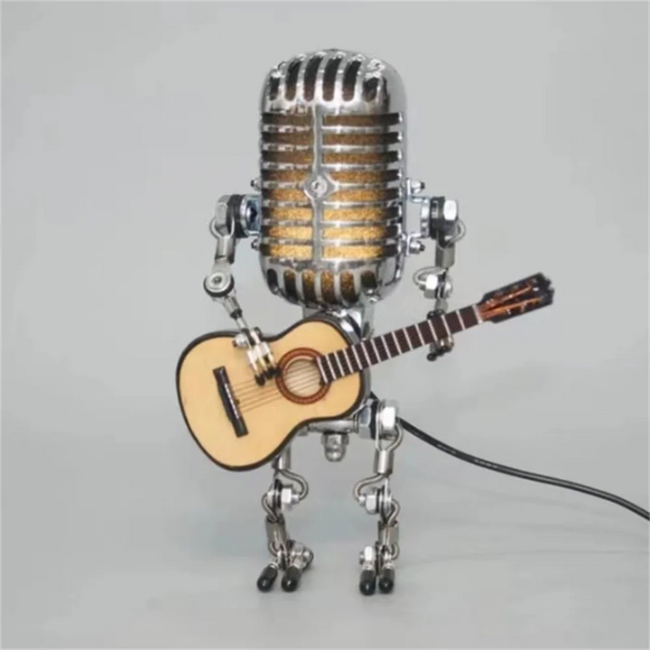 Bordlampe Robot Metall Industriell Design Luvikno