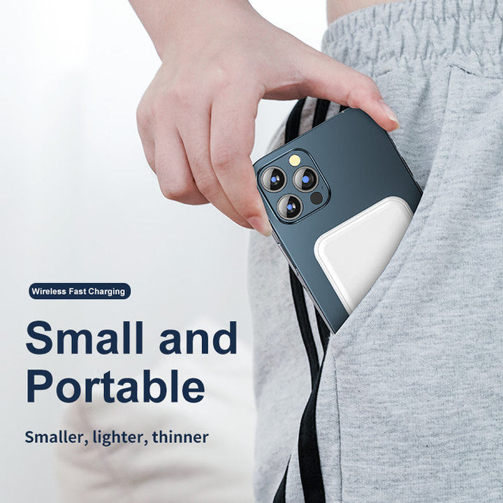 Luvikno | Magnera Magnetisk Power Bank 5000 mAh | Kompatibel med iPhones | USB Utgang 5 V/2.1 A | Kompakt & Stilig