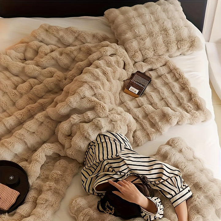 Luvikno | Elegant Kanin Fleece Teppe - Luksuriøs og Holdbar