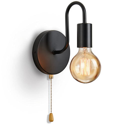 Nordisk industriell vegglampe i svart jern for moderne dekor | Luvikno